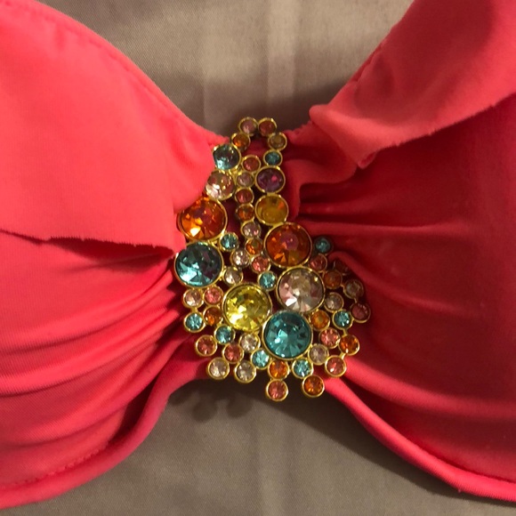 Victoria Secret Bikini Top w/ Jewels 32D - Picture 3 of 3